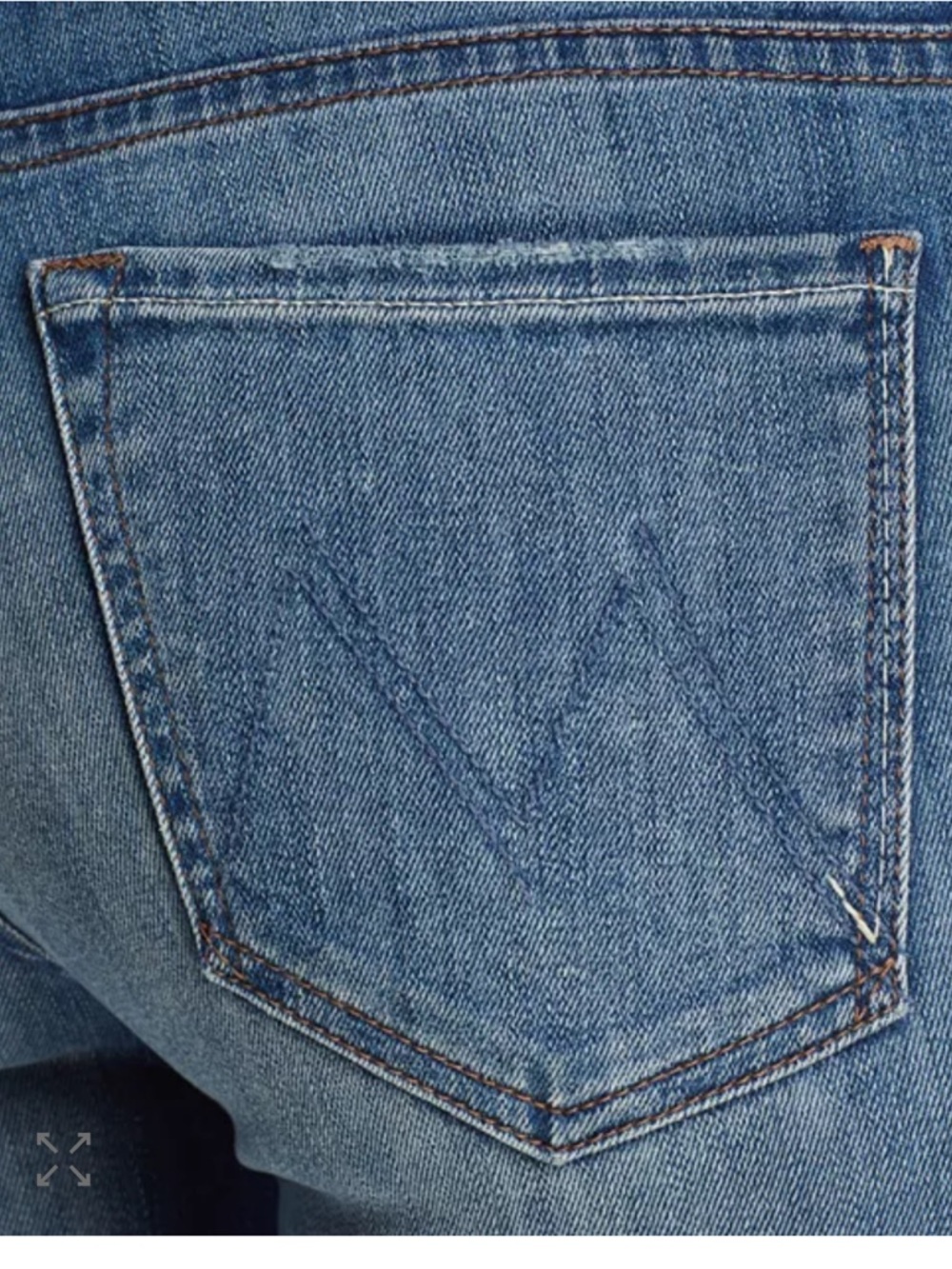 MOTHER The Looker Ankle Chew Jeans in Light Blue Denim